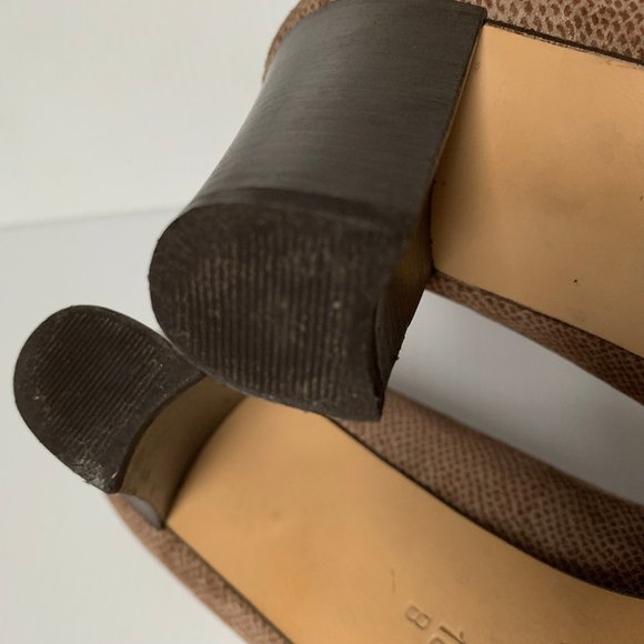 Saks Fifth Avenue Suede Wood Heels - 10 - Picture 7 of 8